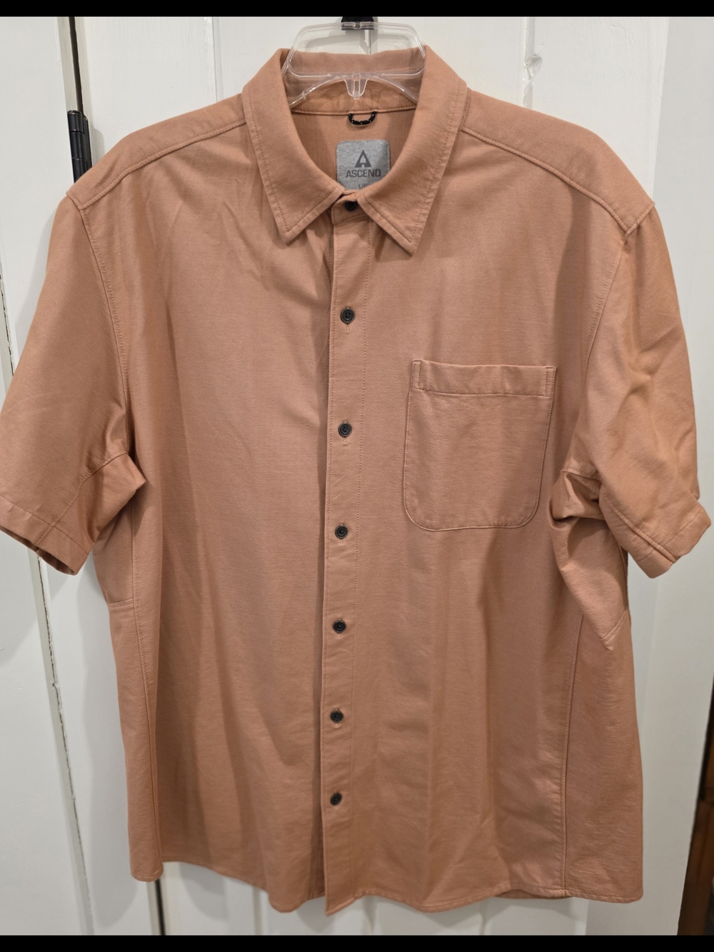 Ascend Mens Short Sleeve Button-Down Shirt - Dusty Rose